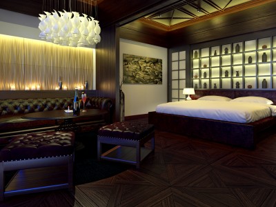 Hotel inrichting - 3D render